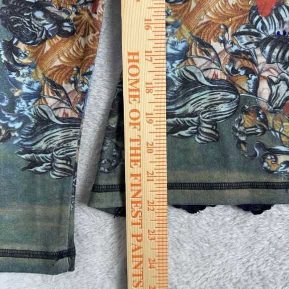 Vtg Cache Sheer Lace Back Top Women Small Floral Sequin Y2K 90s Fairygrunge Boho - Picture 6 of 11